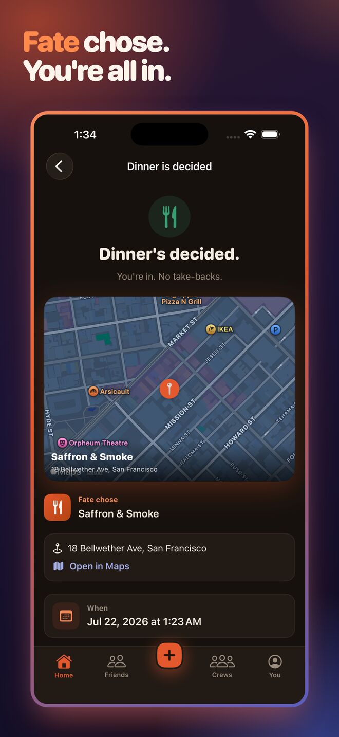 Open in Maps, and the date becomes a calendar event.