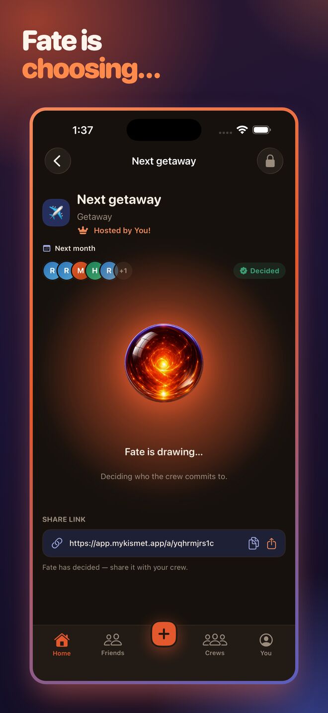 The pick happens on the server. The app is an audience member.